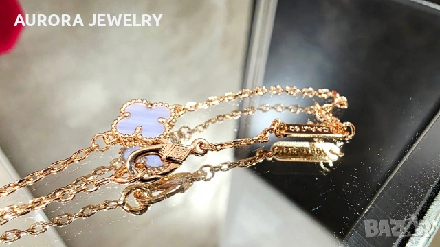 Van Cleef & Arpels VCA 1 Motif Rose Gold Chalcedony Sweet Alhambra Дамска Гривна, снимка 7 - Гривни - 53405215