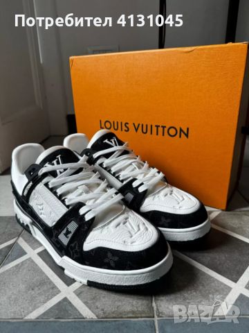 Louis Vuitton Black 43 LV Trainer Sneakers, снимка 1 - Маратонки - 46214909