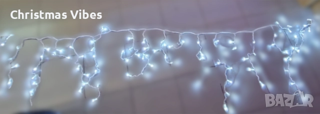 Коледна LED светлинна завеса, 100% водо и влаго защитена, Дължина: 3метра, снимка 7 - Лед осветление - 52091817