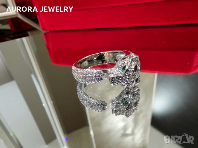 CARTIER Panthere de Cartier White Gold Full Diamonds Дамски Пръстен, снимка 3 - Пръстени - 52879572