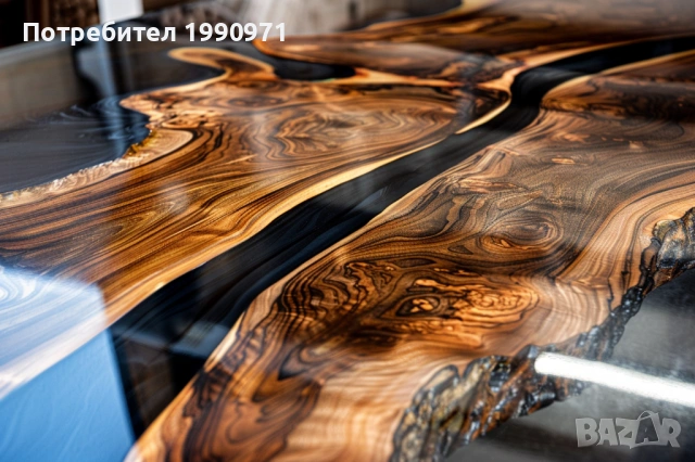 Маса от уникален дървен материал и смола ръчка изработка по поръчка, снимка 2 - Маси - 53729126