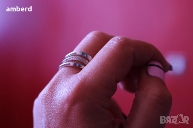 Изключително красив сребърен пръстен - модел R015А, снимка 2 - Пръстени - 53462037