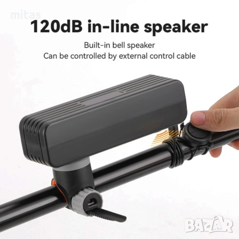 2 в 1 Предна LED светлина JOHORSE с вграден клаксон (500Lum / 120dB), снимка 8 - Аксесоари за велосипеди - 53724280