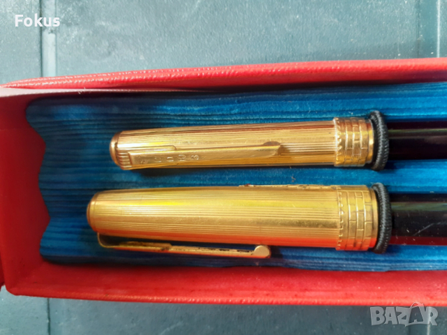 Комплект Союз писалка и молив с рубини златен писец позлата, снимка 2 - Антикварни и старинни предмети - 53296755