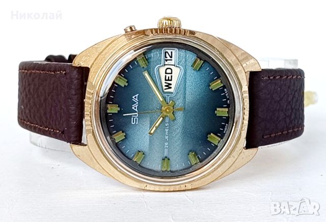 Slava Слава позлатен мъжки механичен часовник с ръчно навиване , снимка 4 - Мъжки - 46278579