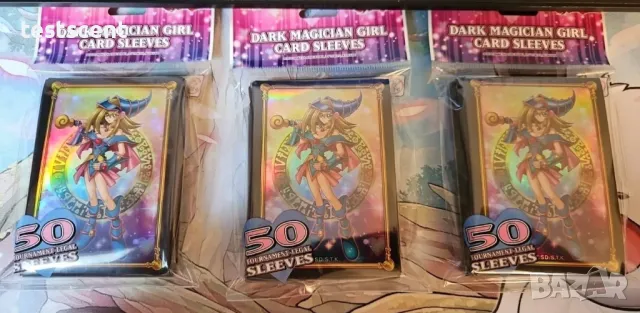 Пакет протектори Yu-Gi-Oh Dark Magician Girl Sleeves Sealed x50 Konami слийвове, снимка 7 - Карти за игра - 40176265