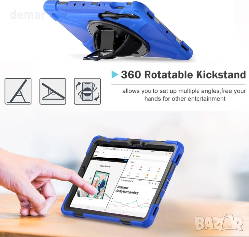 ProCase здрав калъф за Galaxy Tab S10 Lite 2025/S10 FE/S9 FE/S9/S8/S7 11", син, снимка 4 - Таблети - 53606948