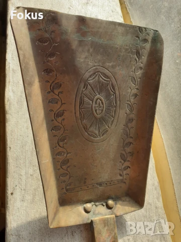 Стара барокова голяма антикварна лопатка за камина - бронз, снимка 2 - Антикварни и старинни предмети - 50989500