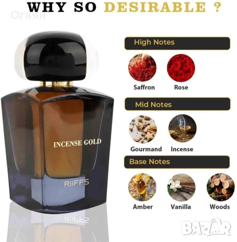 Оригинален Арабски Incense Gold For Men And Women EDP 100ml, снимка 2 - Унисекс парфюми - 54010278