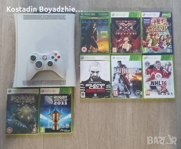 XBOX 360 с контролер и игри 