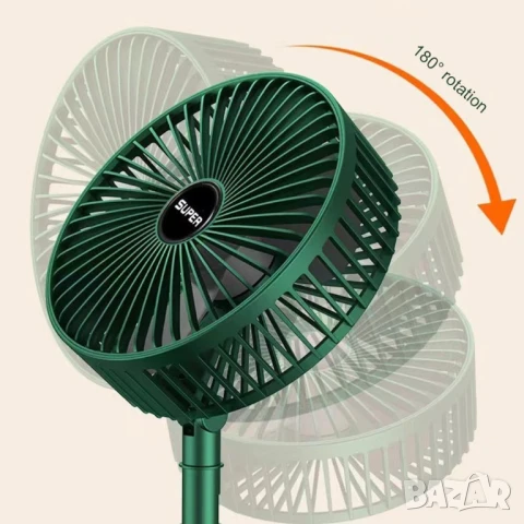 3в1 Безжичен сгъваем мини вентилатор, Телескопична стойка, снимка 5 - Други стоки за дома - 50698850