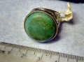 КРАСИВО ОРНАМЕНТИРАН ПОСРЕБРЕН БРОНЗОВ ПРЪСТЕН с НАТУРАЛЕН ТЮРКОАЗ 48882, снимка 5