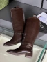 Gucci Дамски Кафеви Зимни Ботуши Гучи Код E1185, снимка 3