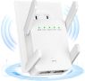 WiFi Extender, сигналът може да покрие до 787 кв.м., настройка с 1 докосване, 2,4 GHz (бял)