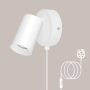 TaFiCo Бяла стенна лампа с превключвател - GU10, до 7W, 350°, без крушка, снимка 1 - Лампи за стена - 44990930