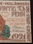 Банкнота НОТГЕЛД 25 пени 1921г. Холандия перфектно състояние за КОЛЕКЦИОНЕРИ 45126, снимка 4