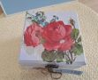 Декупаж Ръчно Изработена Кутия за Бижута с Цветя Червени Рози, снимка 1