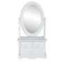 vidaXL Тоалетка с регулируемо овално огледало, МДФ, снимка 1 - Тоалетки - 45131800