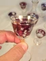 ретро сервиз за ракия цветно гравирано стъкло със златен кант, снимка 5