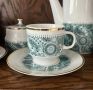 Пълен и неупотребяван порцеланов сервиз за чай с кашмирена декорация, снимка 1 - Сервизи - 45496186