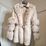 Дамско яке с естествен пух разпродажба, снимка 4