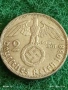 Сребърна монета 2 райхсмарки 1938г. Германия Трети Райх с Свастика за КОЛЕКЦИОНЕРИ 49943, снимка 6
