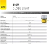 Bright Source 110V 20W LED сферична лампа за строителна площадка, 1800lm, 4000K, IP54, снимка 4