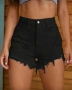 Дамски къси черни дънки, снимка 3