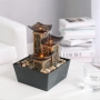 3-степенен фонтан за релаксация на маса, камък, осветен, 6,7 x 6,7 x 8,9 инча, снимка 9