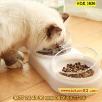 Двойна поилка и посуда за храна за котки или кучета - КОД 3636, снимка 6 - Други стоки за животни - 45075298
