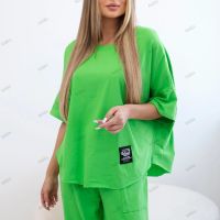 Дамски памучен комплект блуза + панталон, 3цвята , снимка 2 - Комплекти - 45963144