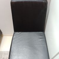 Кожен трапезен черен стол, снимка 1 - Столове - 45335333