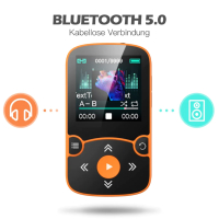 AGPTEK MP3 плейър Bluetooth 5.0 Sport 32GB с 1,5 инчов TFT цветен екран НОВ, снимка 3 - MP3 и MP4 плеъри - 45063849