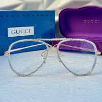 Gucci прозрачни слънчеви очила авиатор с камъни очила за компютър , снимка 5 - Слънчеви и диоптрични очила - 45209330