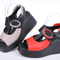 СЕЗОН'24! Ефектни дамски сандали на платформа-Естествена кожа-Два цвята, снимка 1 - Сандали - 45191814