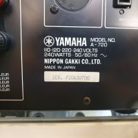 Ресийвър Yamaha A-720 Две по 150 вата на 4 ома. В перфектно техническо и много добро визуално състоя, снимка 10 - Ресийвъри, усилватели, смесителни пултове - 45239112
