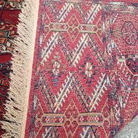 Ръчно тъкан огромен Туркменски килим модел Бухара килимът няма забележки просто трябва да се освежи, снимка 12 - Килими - 45452941