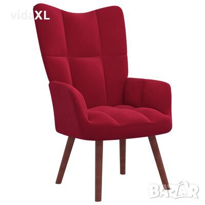 vidaXL Релакс стол, виненочервен, кадифе（SKU:328166, снимка 1