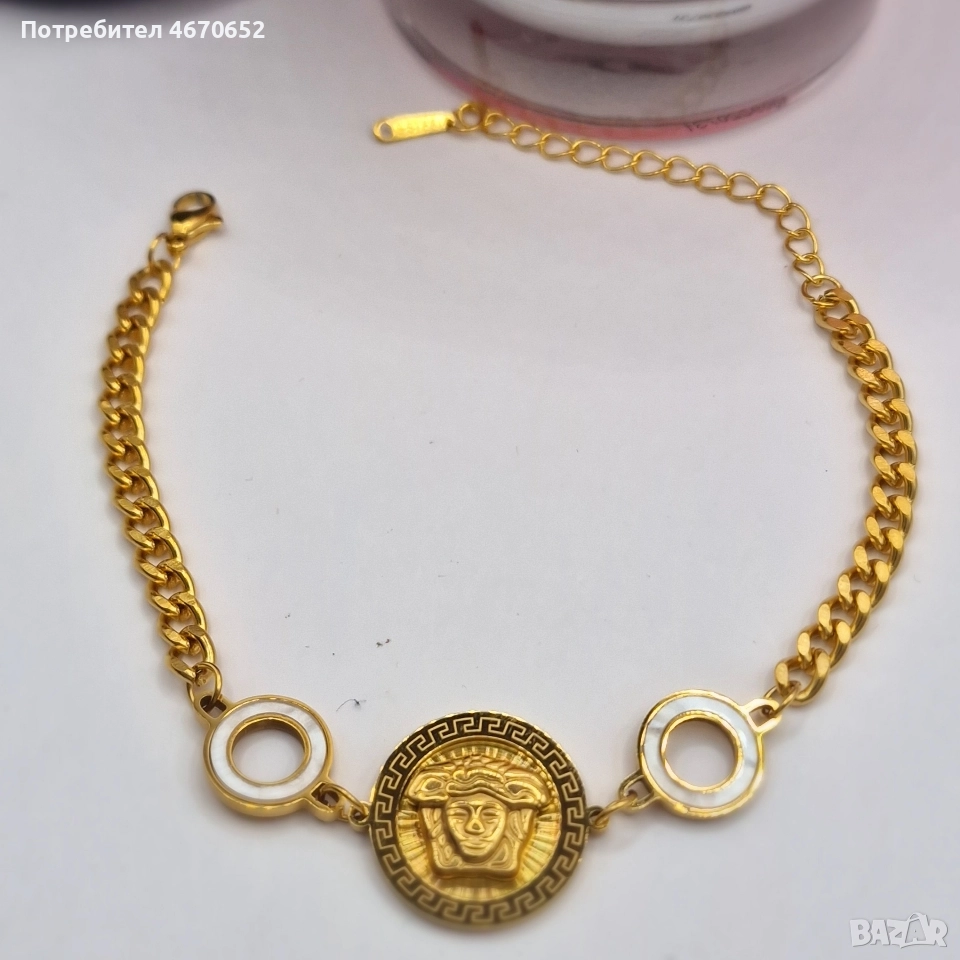 Мъжка гривна „Медуза“ от медицинска стомана с 18 карата златно покритие, снимка 1