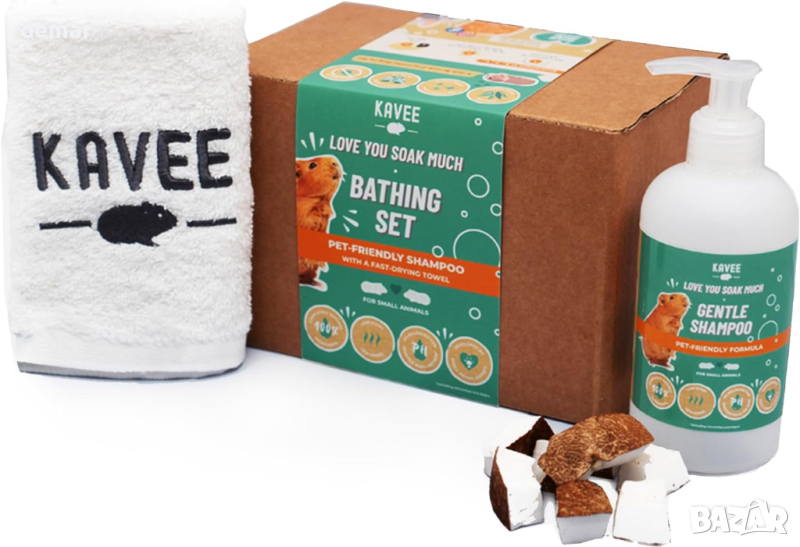 Kavee Love You Soak Much Комплект за къпане на морско свинче и заек, за чувствителна кожа, снимка 1