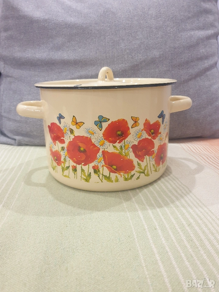 Старо производство емайлирана тенджера, снимка 1