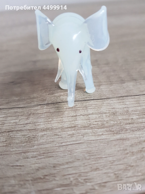 Стъклена фигура на слонче, снимка 1