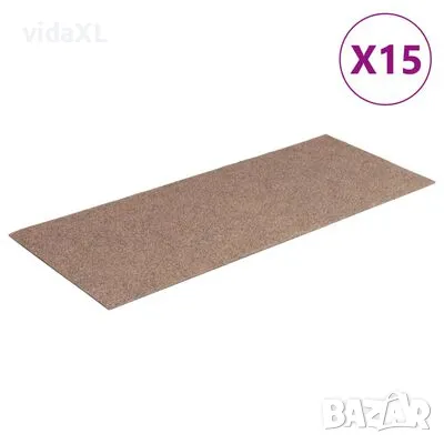 vidaXL Самозалепващи стелки за стълби, 15 бр, 76x20 см, светлокафяви(SKU:326924), снимка 1