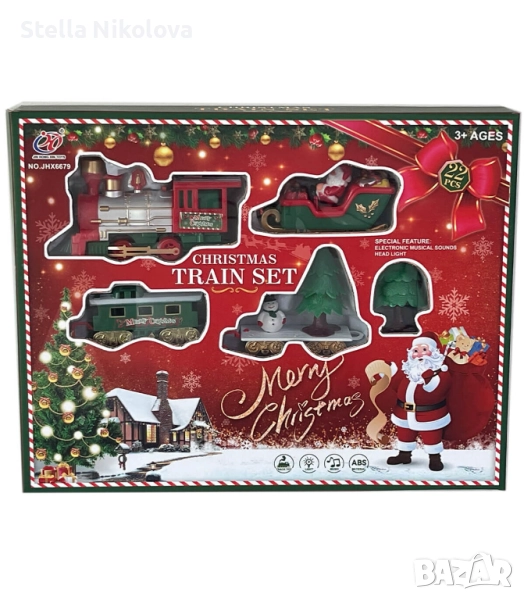 Детско коледно влакче, звук, светлини, релси, снимка 1