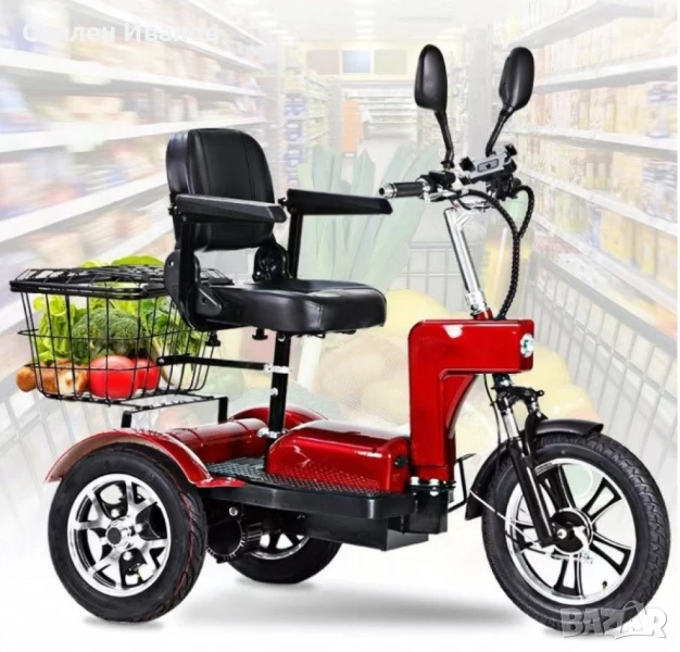 Електрическа триколка 500W, пробег до 40 км., 48V20Ah батерия, 16"/12" гуми, 3 скорости + задна, снимка 1