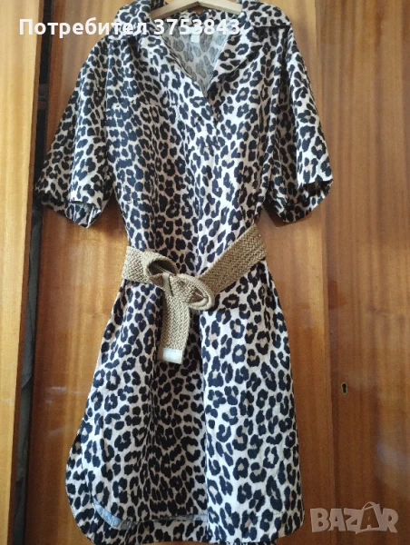 Рокля-риза h&m - леопардова, снимка 1