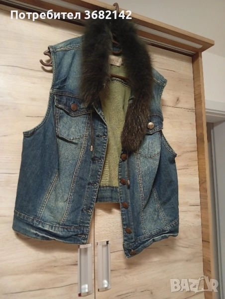 продавам Дънков елек с естествена яка , снимка 1