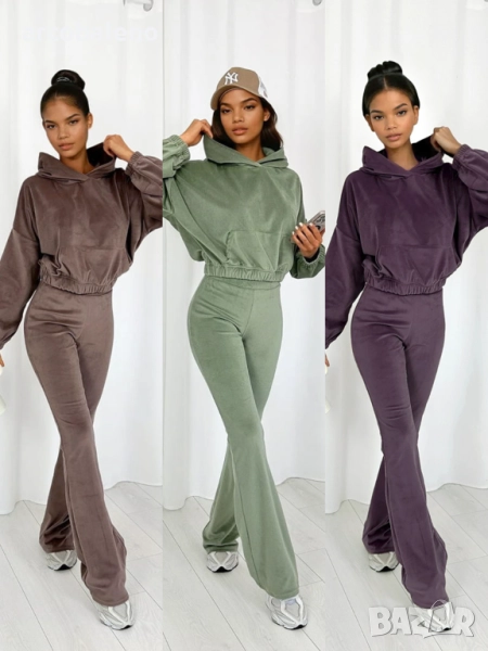 Дамски комплект от две части от кадифе Willow, 3цвята , снимка 1