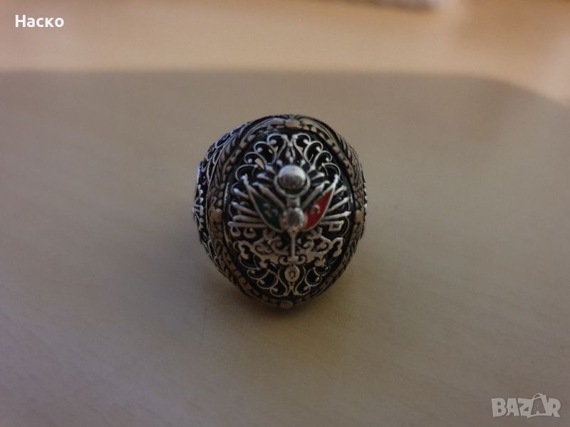 Османски военен Сребърен пръстен 925, снимка 1