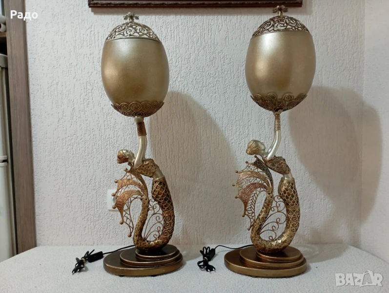 Две уникални много големи масивни и много красиви лампи - лампа, снимка 1